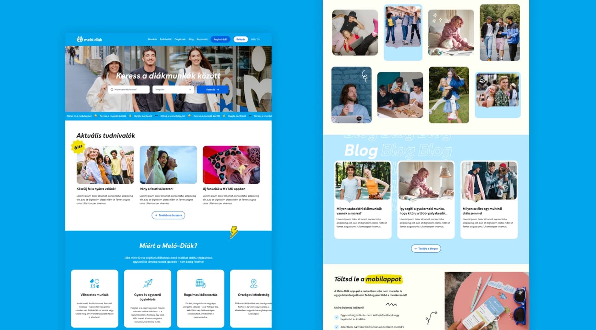 Subpages of the redesigned melodiak.hu