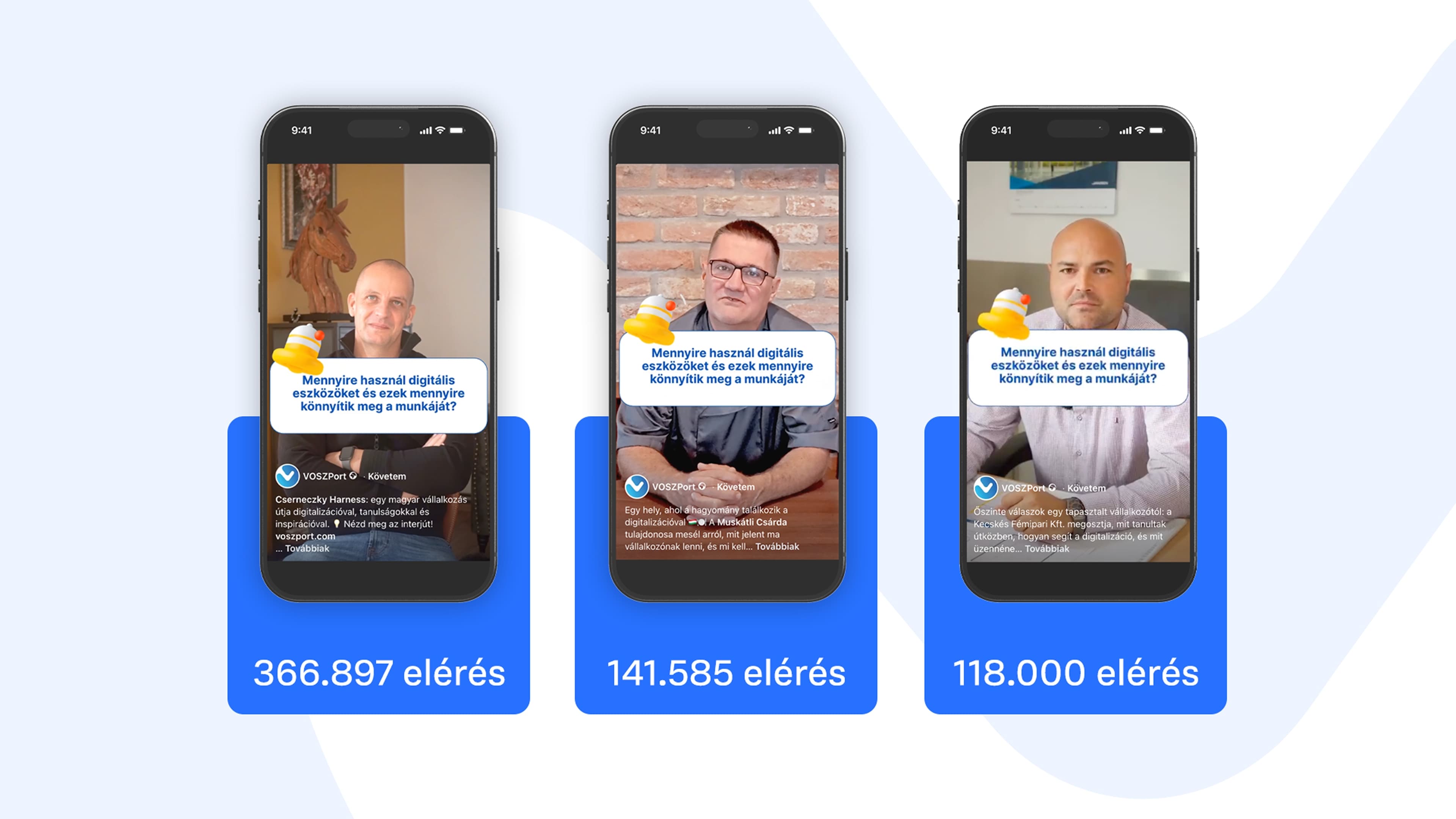 VOSZPort video content on smartphones with reach figures