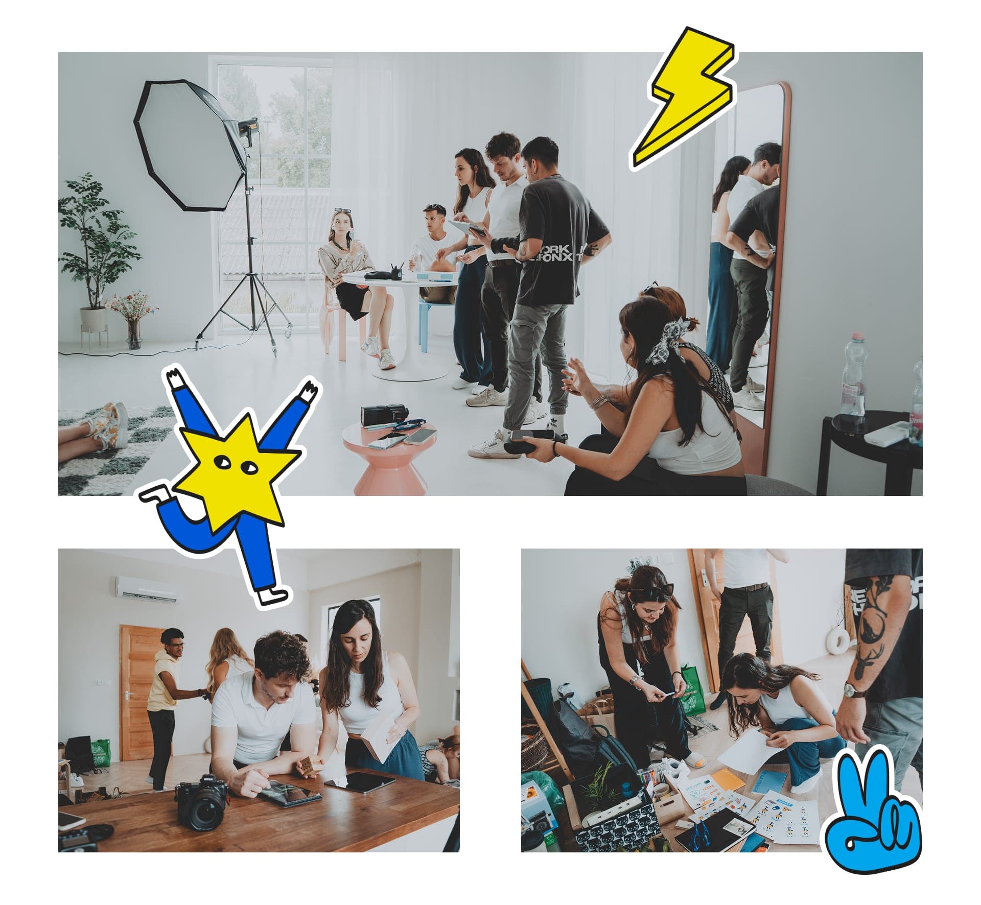 Behind-the-scenes photos from the Meló-Diák brand shoot