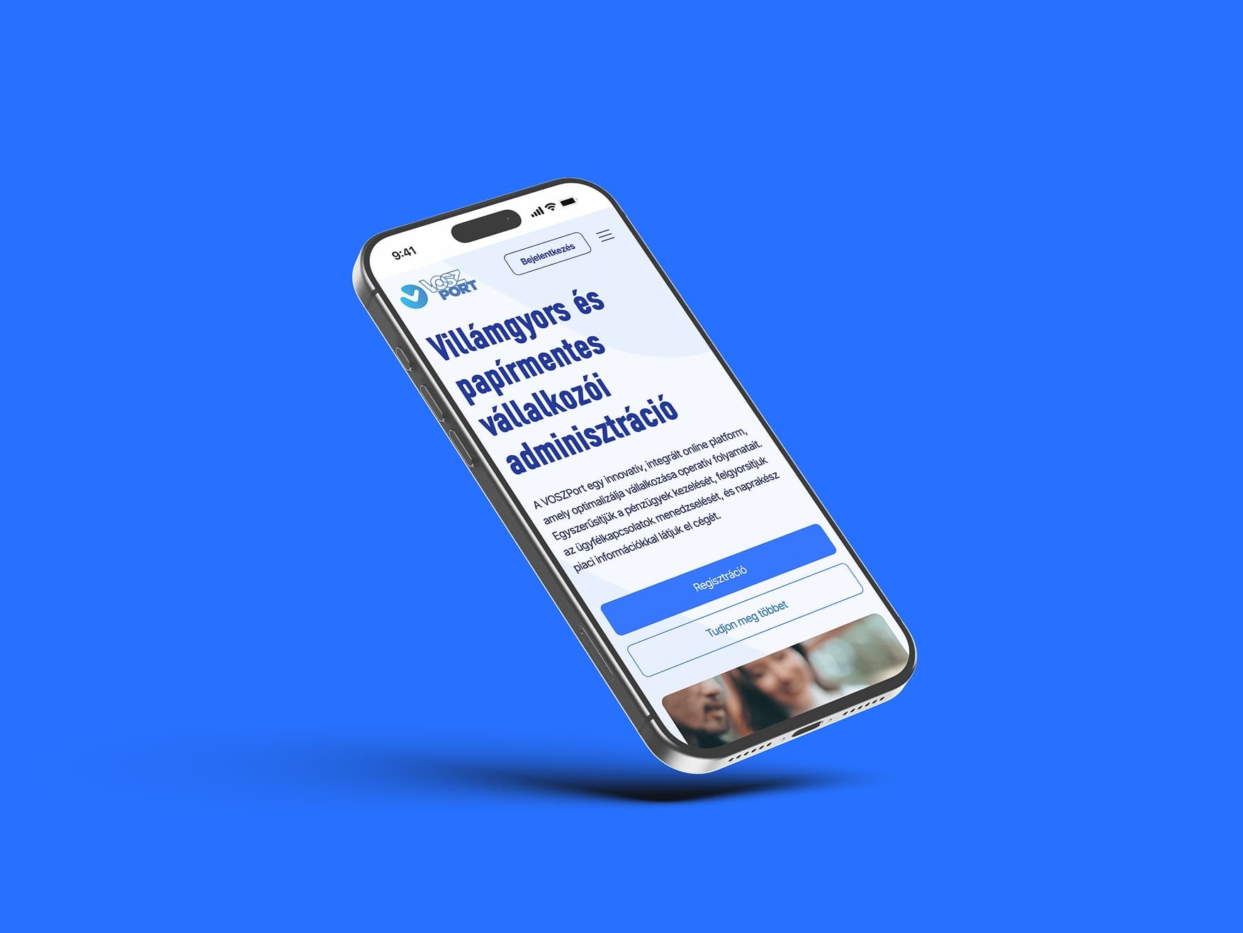 The VOSZPort website on mobile