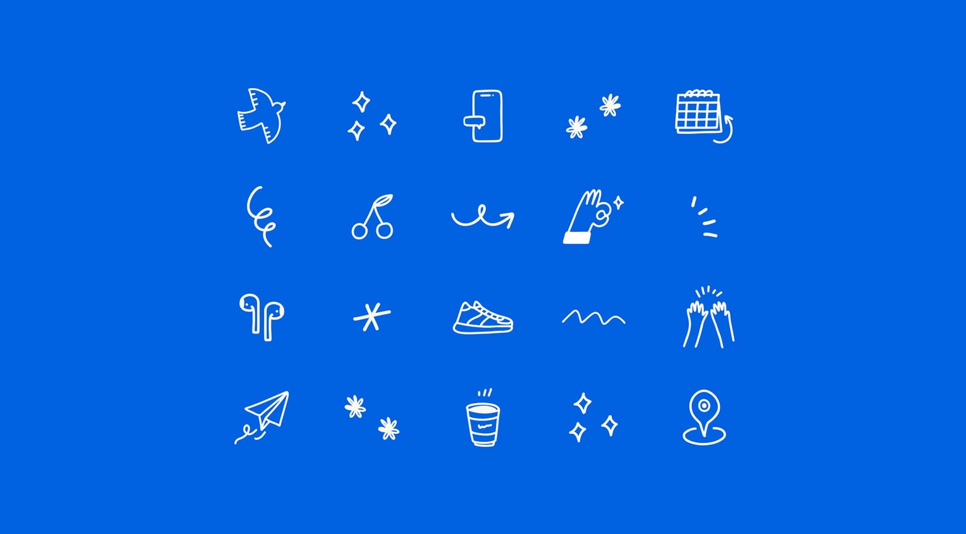 Hand-drawn Meló-Diák icon set