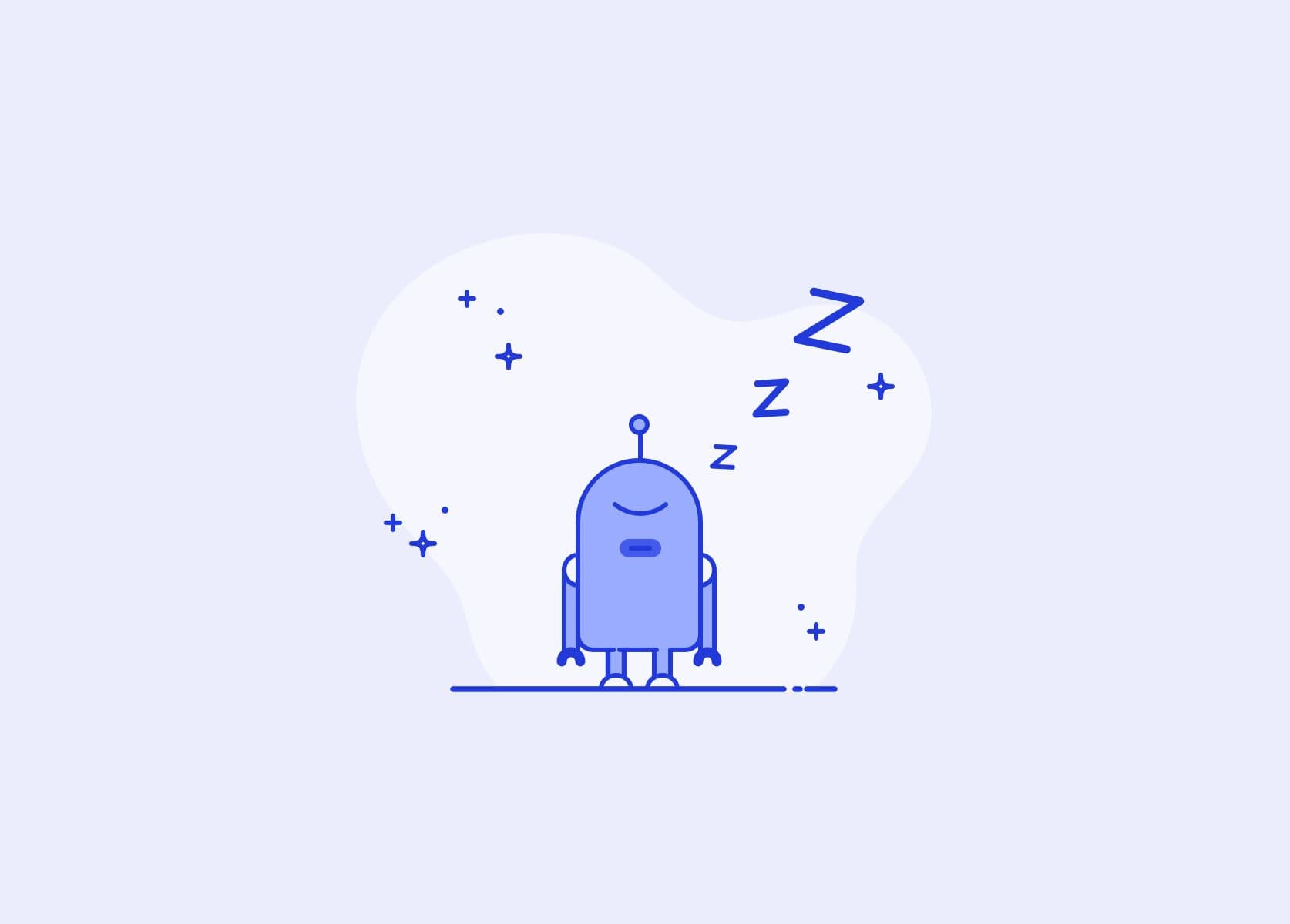 Sleeping robot illustration