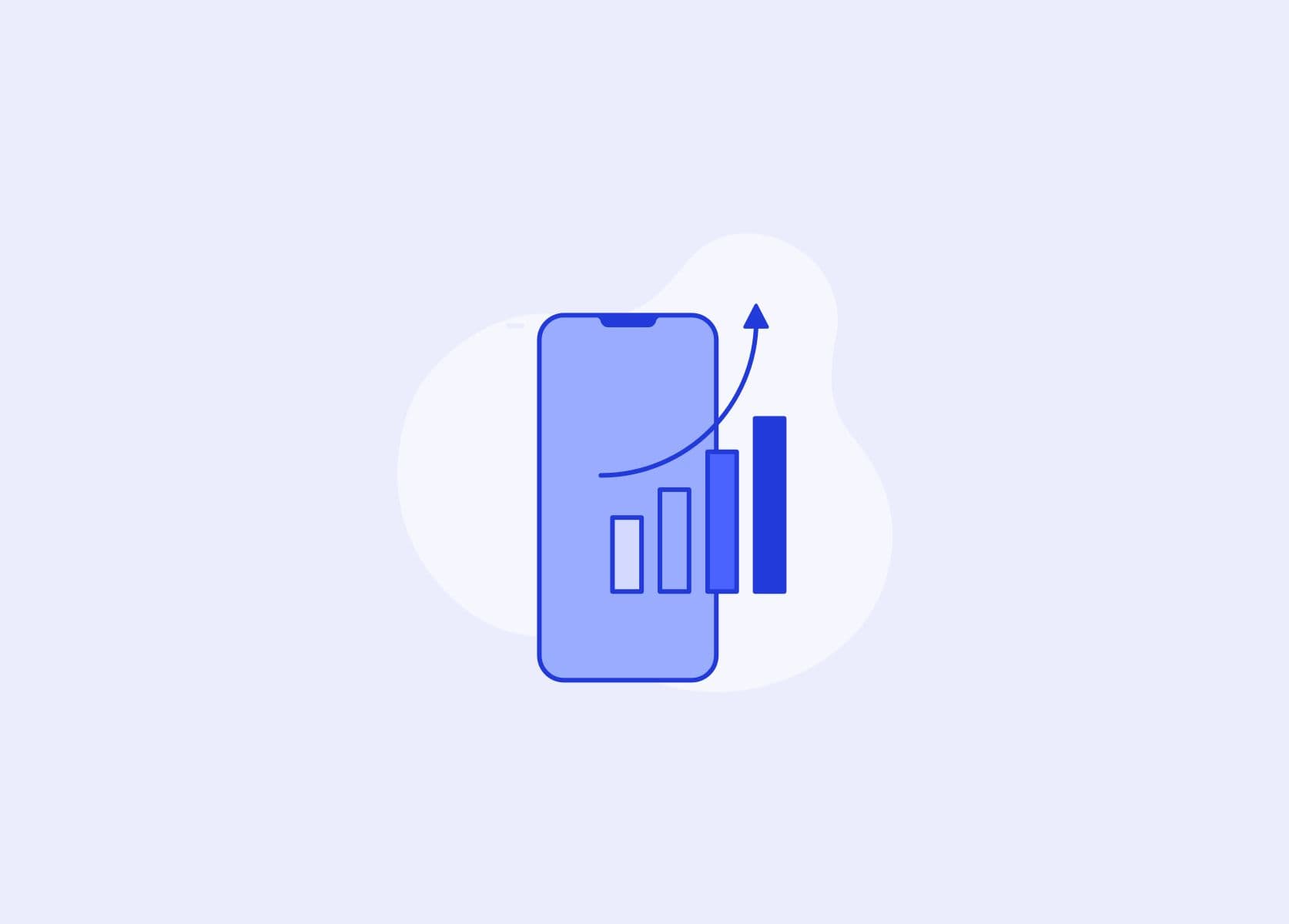 Smartphone illustration with a chart