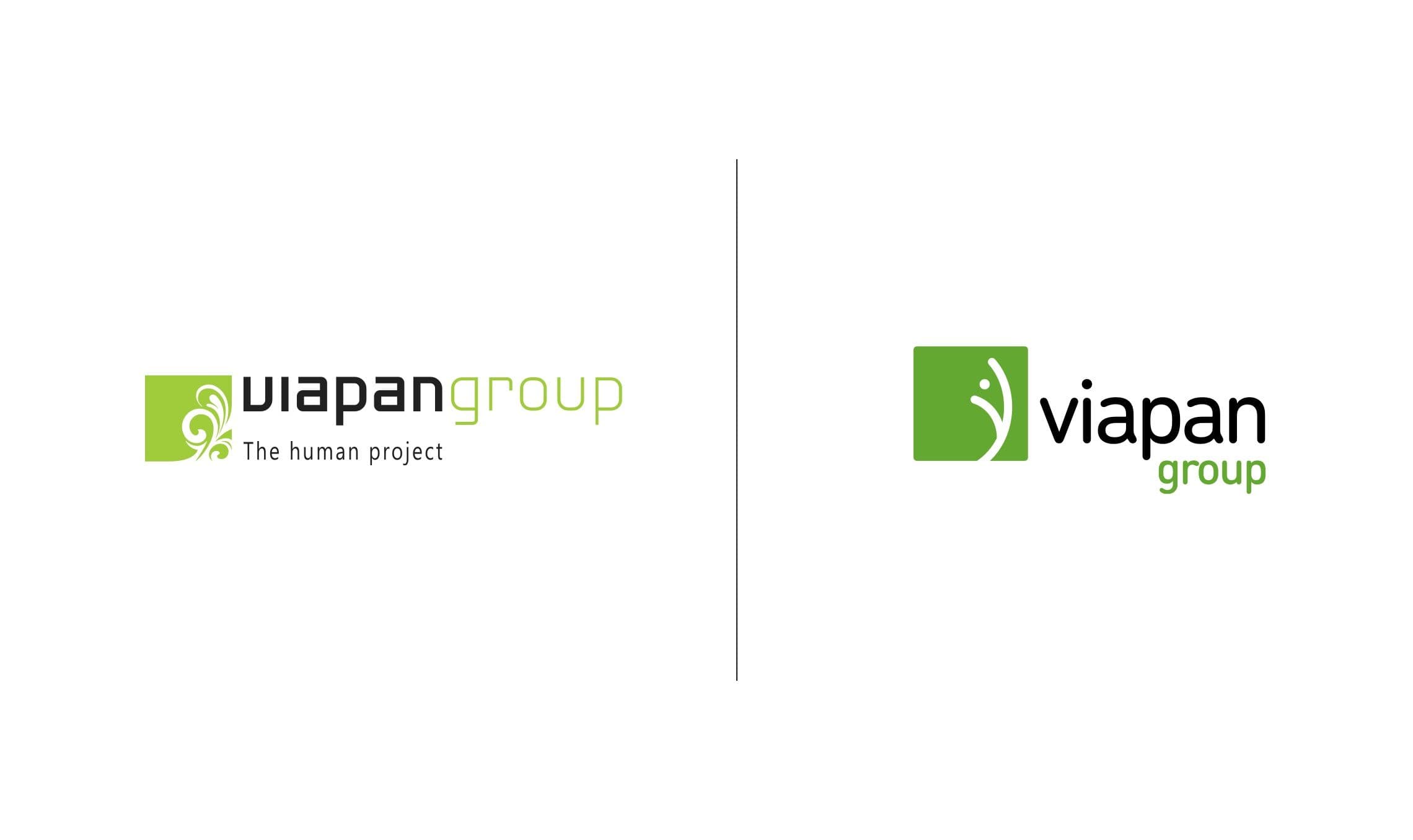 Viapan logo before and after