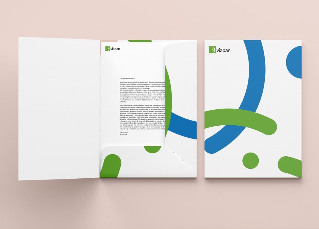 Rebranded Viapan stationery folder